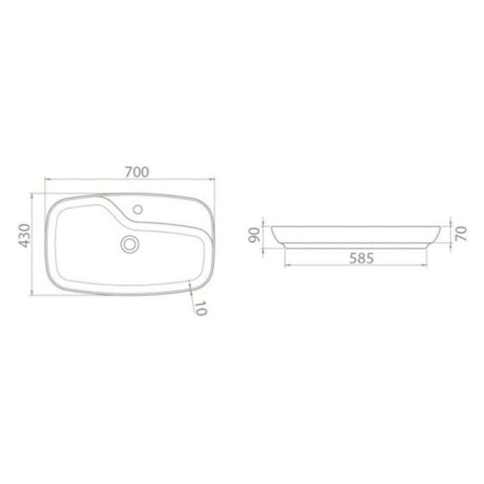 Умывальник мебельный Opadiris CeraStyle Nova 70 074400-u-01 белый