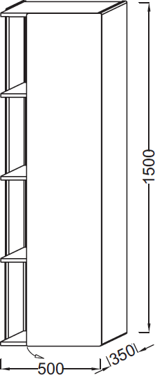 Шкаф-пенал 50 см Jacob Delafon Terrace EB1179D-M49, белый матовый
