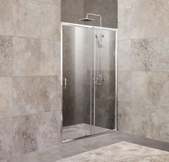Душевая дверь в нишу BelBagno UNIQUE-BF-1-120/135-C-Cr стекло прозрачное
