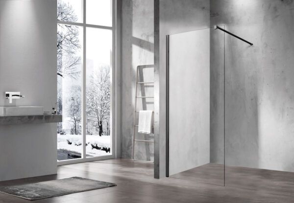 Душевая перегородка Vincea Walk-In VSW-1H600CLB 60 см, черный, стекло прозрачное