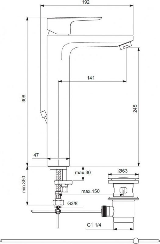 Смеситель для раковины Ideal Standard Ceraplan III BC561AA, хром
