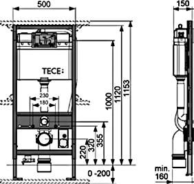 Система инсталляции для унитазов Tece TECEprofil 9300344 для Toto Neorest
