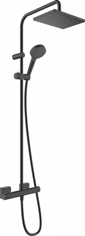 Душевая стойка Hansgrohe Vernis Shape Showerpipe 230 1jet EcoSmart 26097670, матовый чёрный