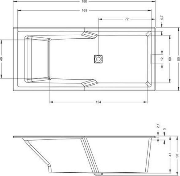 Акриловая ванна Riho Still Shower B103014005 180x80 LED R