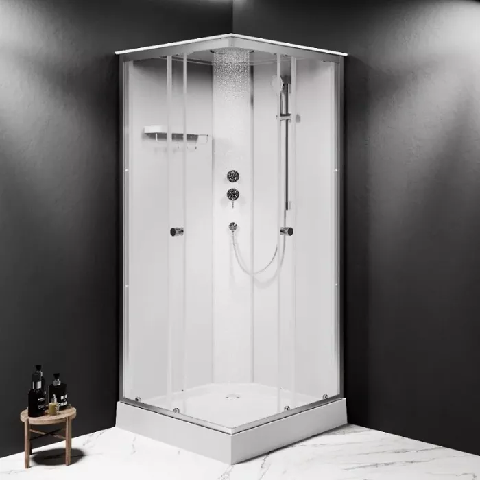 Душевая кабина Am.Pm X-Joy Square W94C-403-090MT 90х90 см, с крышей, стекло прозрачное, профиль хром матовый