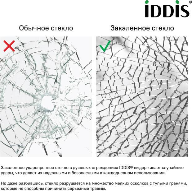Душевая дверь в нишу 110x195 см Iddis Slide SLI6BS1i69, стекло прозрачное