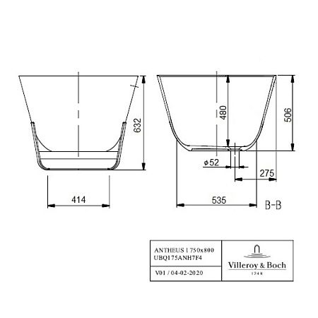 Акриловая ванна Villeroy & Boch Antheus 175х80 UBQ175ANH7F400V-01 белый