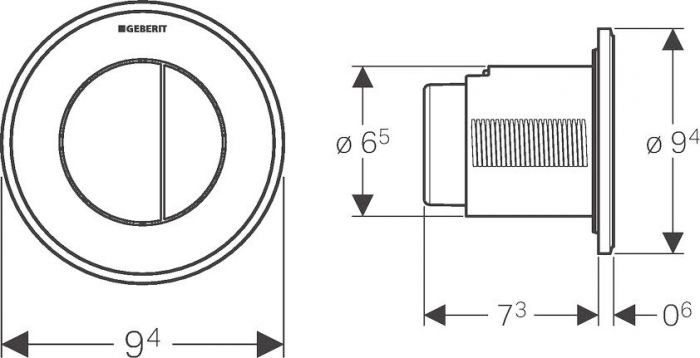 Кнопка смыва Geberit Type 10 116.055.KH.1, хром