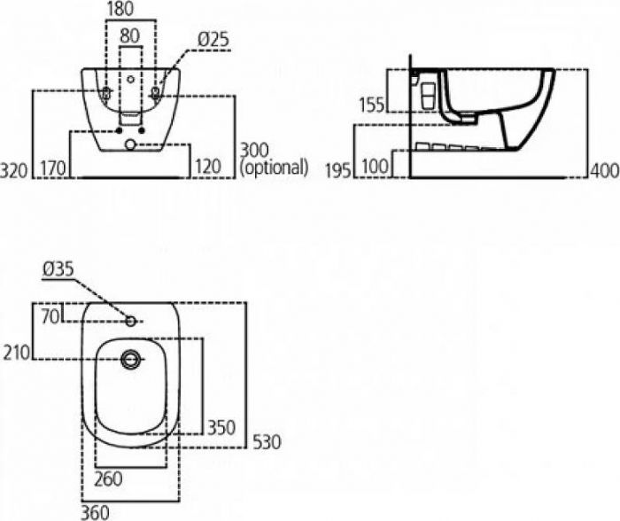 Подвесное биде Ideal Standard Tesi T457001, белый