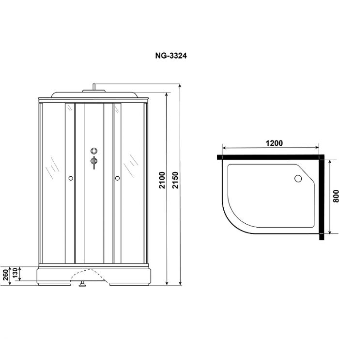 Душевая кабина Niagara Eco 120x80 R NG-3324-14R без гидромассажа