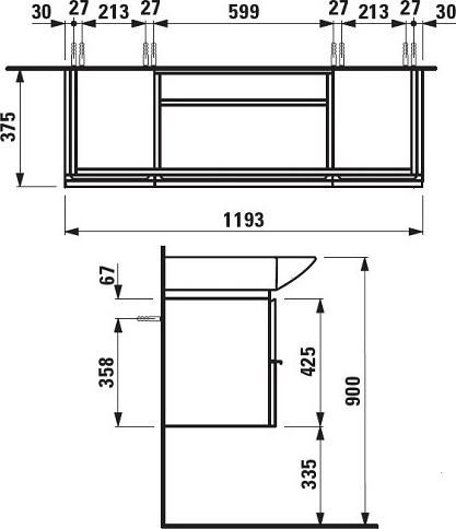 Тумба с раковиной Laufen Palace 4.0130.2.075.463.R 120 белый матовый