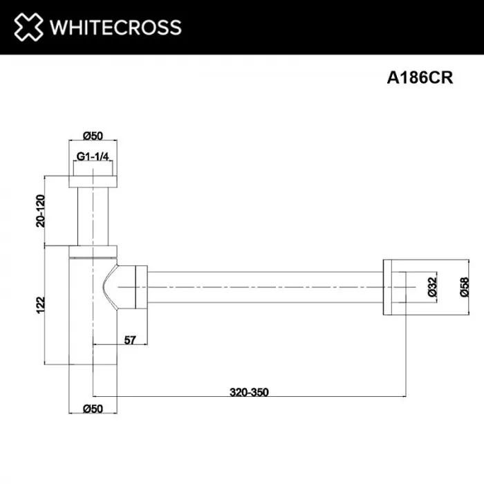 Сифон для раковины Whitecross A186GM серый