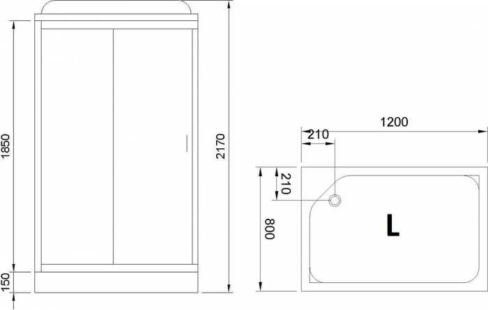 Душевая кабина 120х80 см Royal Bath HP RB8120HP4-MM-L стекло матовое