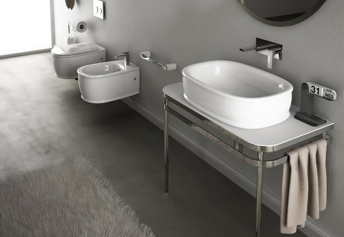 Консоль для раковины ArtCeram Azuley AZA003 71 01 bi/cr, белый / хром