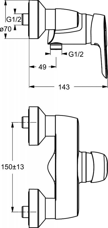 Зеркальный шкаф 90 см Ideal Standard Small + T4175CT, венге