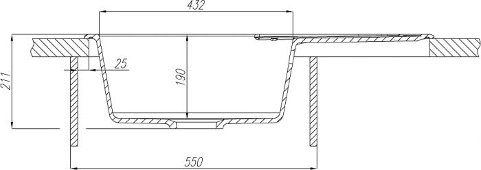 Кухонная мойка Aquaton Амира 50 1A712932AI260, бежевый