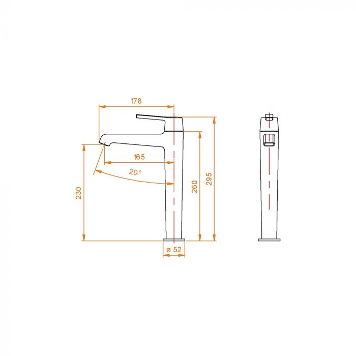 Раковина Vincea VBS-6T12B 54 см, черный