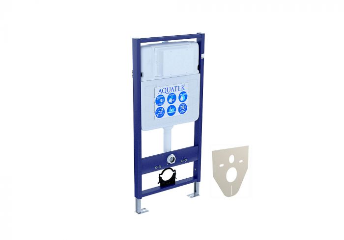 Set AQUATEK АЛЬТАИР (рама AQUATEK Standard INS-0000012 с звукоиз.прокладкой+крепеж KKI-0000002+кнопкаKDI-0000012+унитаз АЛЬТАИР AQ1980-00 с крышкой-сиденьем soft-close)