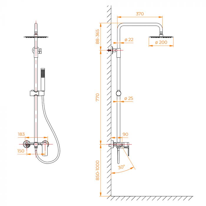 Душевая стойка RGW Shower Panels 59140127-11 серый