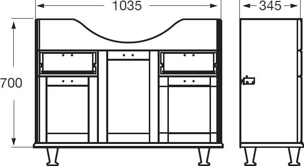 Тумба с раковиной 105 см Roca America ZRU9302792, орех