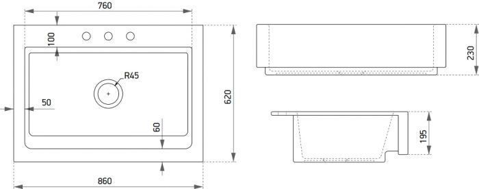 Комплект Мойка кухонная Domaci Сиена 50186-101 с 3 отверстиями, белый глянец + Смеситель STWORKI