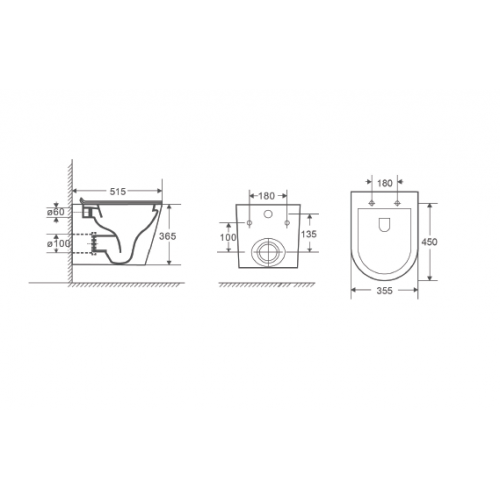 Комплект унитаза с инсталляцией D&K DS1021605 с сиденьем микролифт и клавишей смыва хром