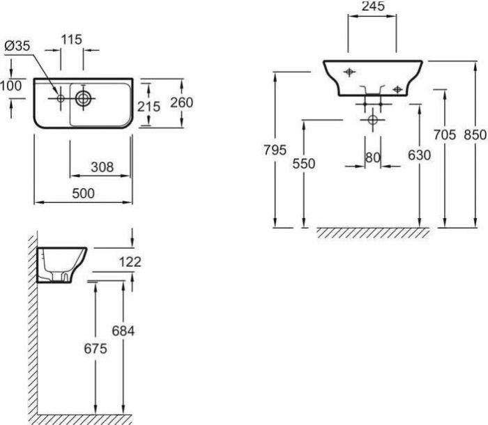 Раковина 100 см Iddis Wash Basin 0101000i28, белый