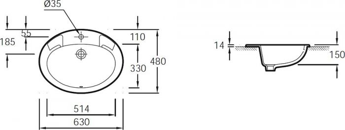 Раковина накладная SantiLine SL-1010MB черный