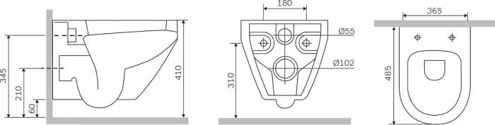 Унитаз подвесной AM.PM Spirit V2.0 C701700SC с сиденьем микролифт, белый