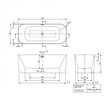 Акриловая ванна Villeroy & Boch Finion 170х70 UBQ177FIN7N100V101 белый
