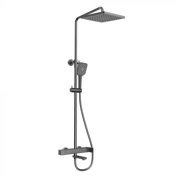 Душевая система Vincea Cube VSFS-1C1GM, вороненая сталь