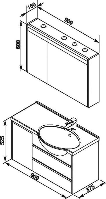 Мебель для ванной Aquanet Лайн 90 L