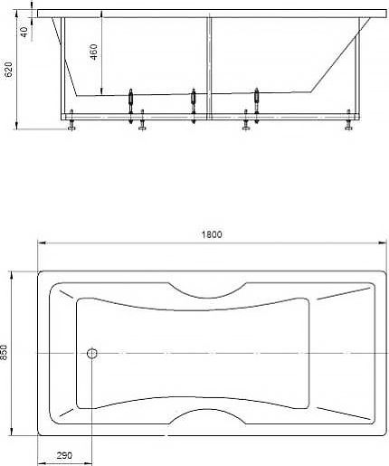 Акриловая ванна Aquatek Феникс 180x85 см FEN180-0000083, белый