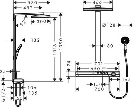 Душевая стойка Hansgrohe Rainmaker Select 460 3jet showerpipe