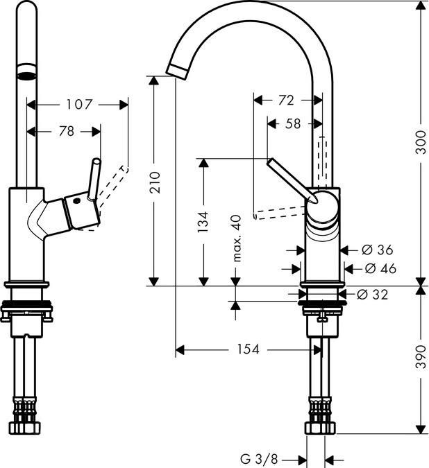 Смеситель для раковины Hansgrohe Talis 32080000, хром