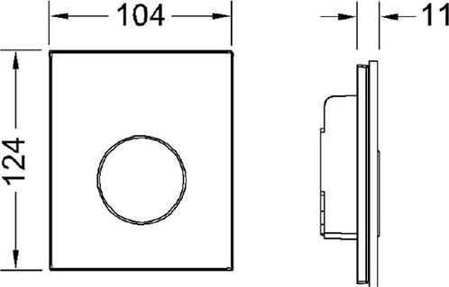 Кнопка смыва Tece Loop Urinal 9242656 чёрное стекло (кнопка хром)