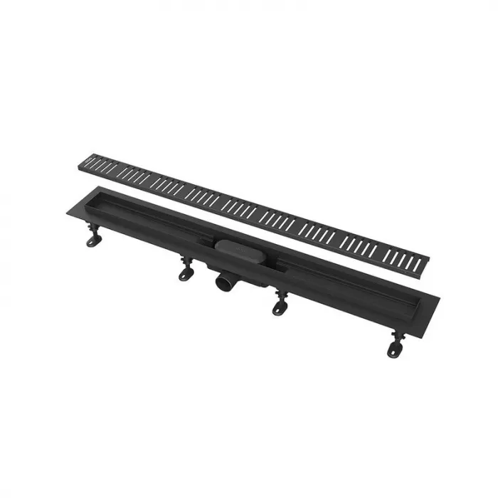 Дренажный канал Kerama Marazzi APZ10BLACK-750KM, с перфорированной решеткой, smart, нержавеющая сталь, черный матовый