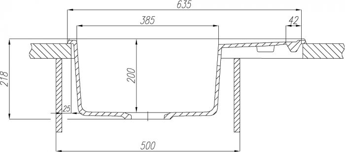 Кухонная мойка Aquaton Делия 65 1A718632DE260, бежевый
