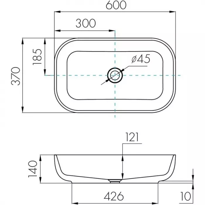 Раковина Aquanet Flat 100 00254365 белый