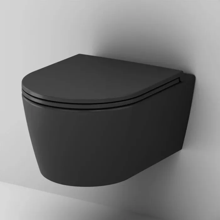 Подвесной безободковый унитаз Am.Pm Func C8F1700MBSC с сиденьем микролифт, черный матовый