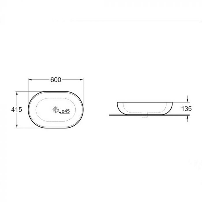 Раковина Vincea VBS-113MB 60 см, черный матовый