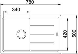 Кухонная мойка 78 см Franke Basis BFG 611 3,5" 114.0313.332, миндаль