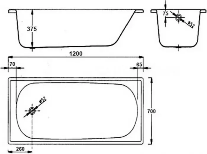 Стальная ванна BLB Europa 120х70 B20E22001 белый