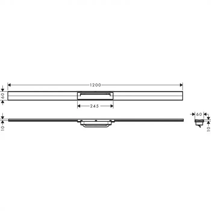 Решетка для дренажного канала Hansgrohe RainDrain Flex, 120 см, черный хром, 56047340