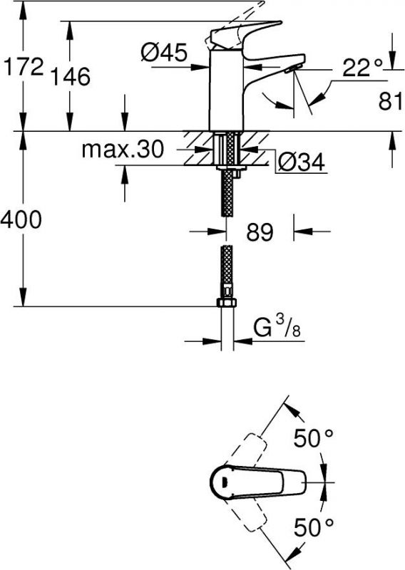 Смеситель для раковины Grohe BauFlow 23752000 хром