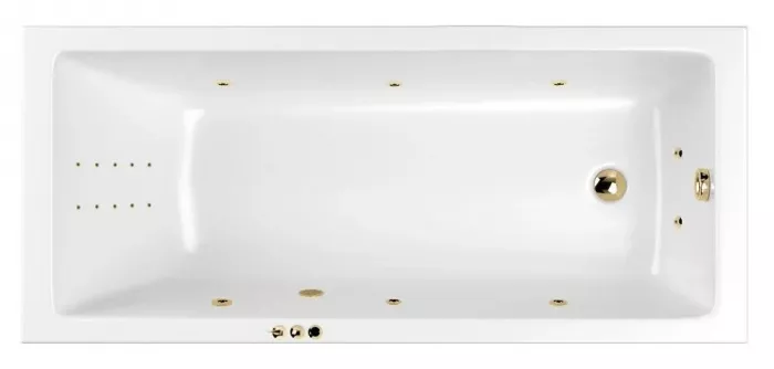 Акриловая ванна Whitecross Wave 150х70 0101.150070.100.SMARTNANO.GL золото, белый
