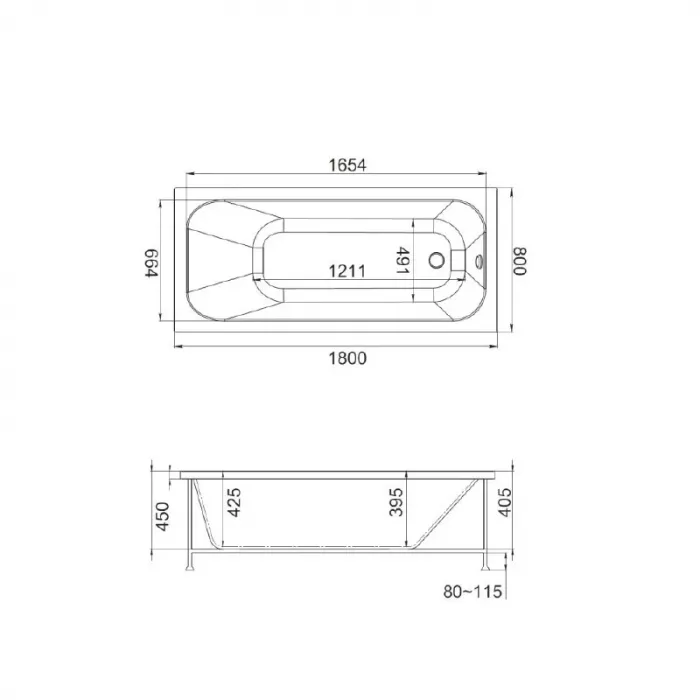 Акриловая ванна Jacob Delafon Trocadero 180х80 E6D355RU-00 белый