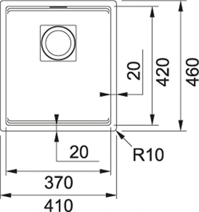 Кухонная мойка 41 см Franke Kubus KNG 110-37 125.0512.449, оникс