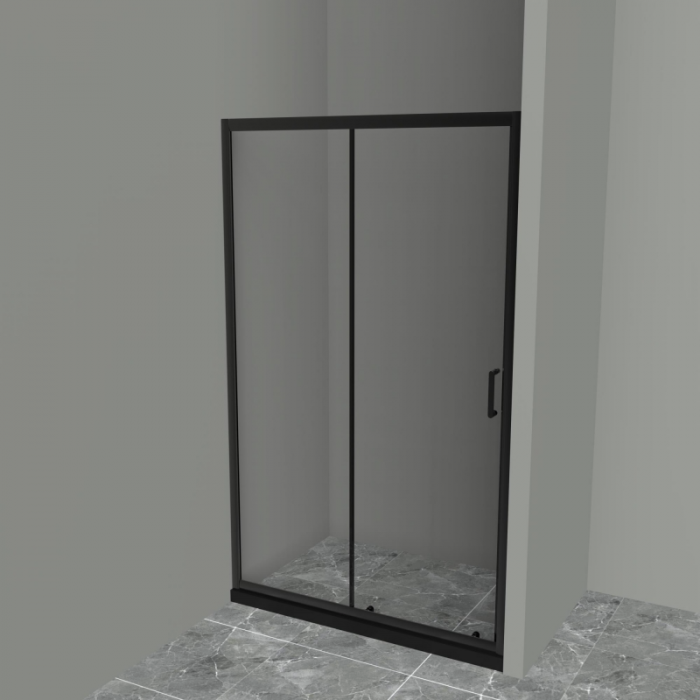 Душевая дверь BelBagno UNO-195-BF-1-120-C-NERO 120 см, профиль черный, стекло прозрачное