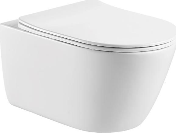 Комплект инсталляции Geberit Duofix Delta 458.124.21.1 с кнопкой смыва с подвесным унитазом Aquatek Оберон AQ1363W-00 + крышка-сиденье с микролифтом